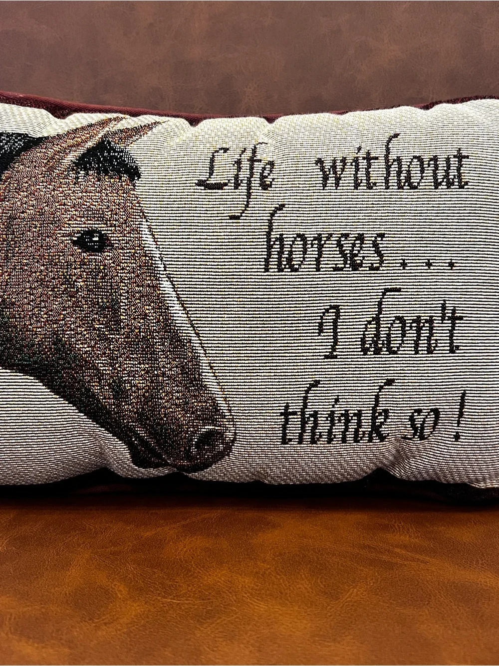 Horse Tapestry Throw Pillow 11x7
